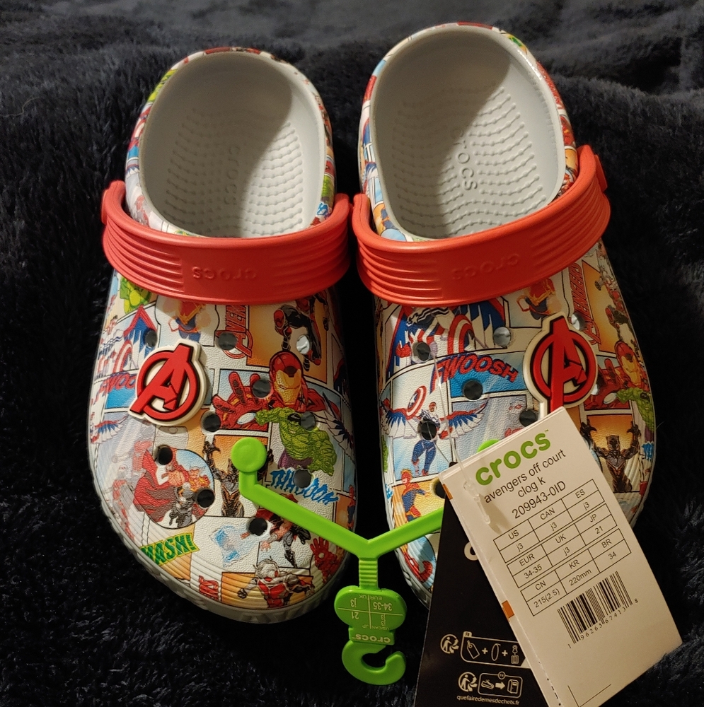 Marvel Avengers Crocs Clogs with Red Strap